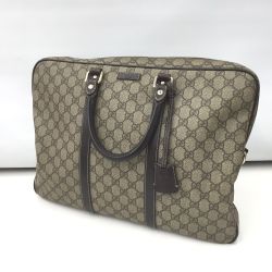 △△ GUCCI グッチ ビジネスバッグ GGプラス スプリーム 201480 ベージュ Cランク