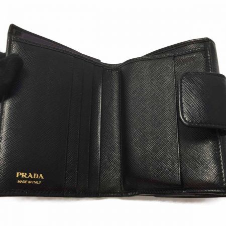  PRADA プラダ SAFFIANO METAL サフィアーノ 財布 1MH523 ブラック