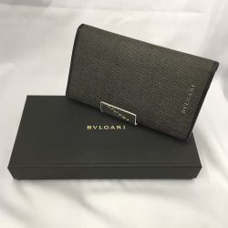 △△ BVLGARI ブルガリ ウィークエンド 2つ折り長財布 32582 グレー Bランク