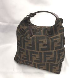 △△ FENDI フェンディ ズッカ柄　バニティ アクセサリーポーチ ヴィンテージ ブラウン Bランク