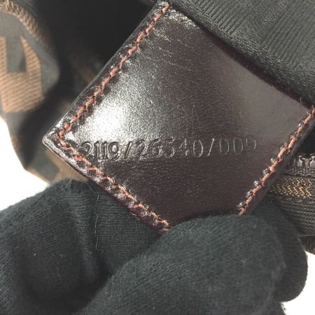  FENDI フェンディ ズッカ柄　バニティ アクセサリーポーチ ヴィンテージ ブラウン