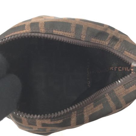  FENDI フェンディ ズッカ柄　バニティ アクセサリーポーチ ヴィンテージ ブラウン