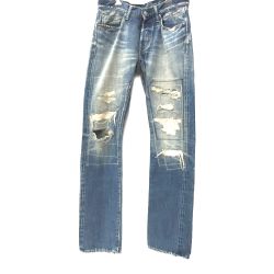 △△ Hysteric Glamour ヒステリックグラマ ダメージデニム 0251AP05 ブルー Bランク