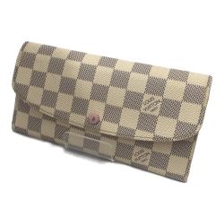 △△ LOUIS VUITTON ルイヴィトン 財布 ダミエ・アズール ポルトフォイユ・エミリー N41625 アイボリー Bランク