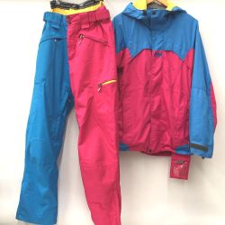 △△ HELLY HANSEN ヘリーハンセン スノーウェア 上下セット HS1004 2000 Mサイズ ショッキングピンク x ブルー Bランク