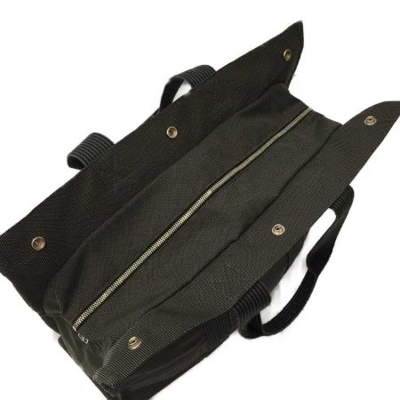  HERMES エルメス エールラインGM  キャンバス ブラック x グレー