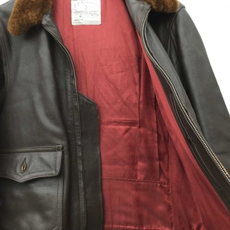  COLIMBO コリンボ レザーフライトジャケット ファスナー破損 4110 ブラウン