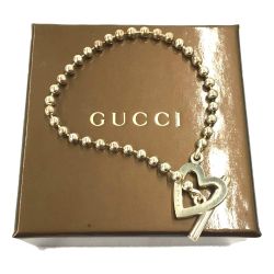 △△ GUCCI グッチ ハート ボールチェーン ブレスレット シルバー925 Bランク