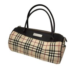 △△ BURBERRY バーバリー ノバチェック ミニボストン ベージュ Bランク
