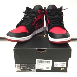 △△ NIKE ナイキ AIR JORDAN 1 MID 27cm スニーカー 554724-074 レッド x ブラック Aランク