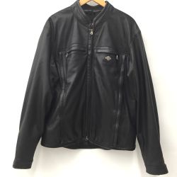 △△ HARLEY-DAVIDSON ハーレーダビッドソン シングルライダースジャケット L 98136-03VM ブラック Aランク