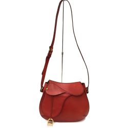 △△ Somes Saddle ソメスサドル 鞍型ショルダーバッグ レッド Cランク