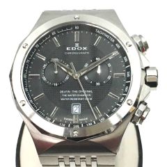  EDOX デルフィン クロノグラフ 10108 シルバー Aランク