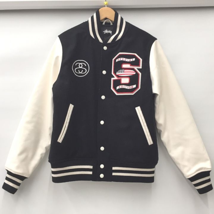 stussy ステューシ 90S SPECIAL EDITION復刻モデル スタジャン S ブラック×ホワイト｜中古｜なんでもリサイクルビッグバン