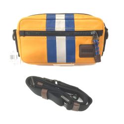 △△ COACH コーチ ペイサースリムポーチ レザー 2WAY ボディバッグ ショルダー 5491 オレンジ Aランク