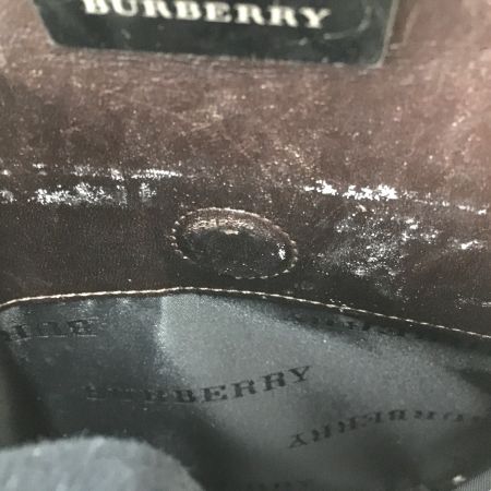  BURBERRY バーバリー ショルダーバッグ　ノバチェック プレートロゴ ブラウン