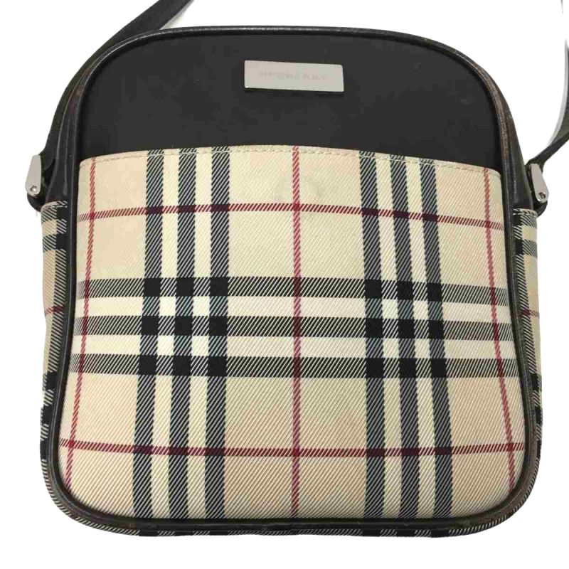 中古】 BURBERRY バーバリー ショルダーバッグ ノバチェック プレート