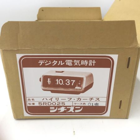  CITIZEN シチズン 置時計 レトロデジタル電気時計 ハイリーフ・カーチス 5RD025 レッド