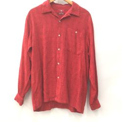 △△ CREAM SODA クリームソーダ カスリ　ロカビリーシャツ 当時物 レッド Cランク