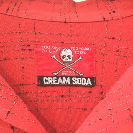  CREAM SODA クリームソーダ カスリ　ロカビリーシャツ 当時物 レッド