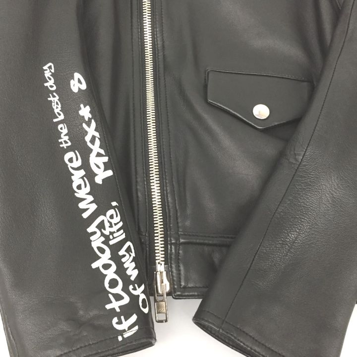 attack the mind 7◇ダブルライダースジャケット/レザー/ブラック
