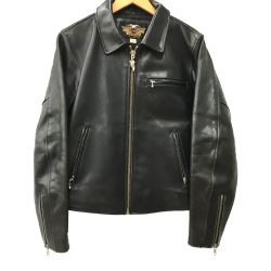 △△ HARLEY-DAVIDSON ハーレーダビッドソン シングルライダースジャケット 40181 ブラック Bランク