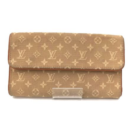  LOUIS VUITTON ルイヴィトン モノグラムミニ ポルトトレゾールインターナショナル M92444 ベージュ