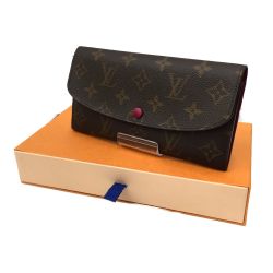 △△ LOUIS VUITTON ルイヴィトン モノグラム フューシャ ポルトフォイユ・エミリー  M60697 ブラウン Aランク