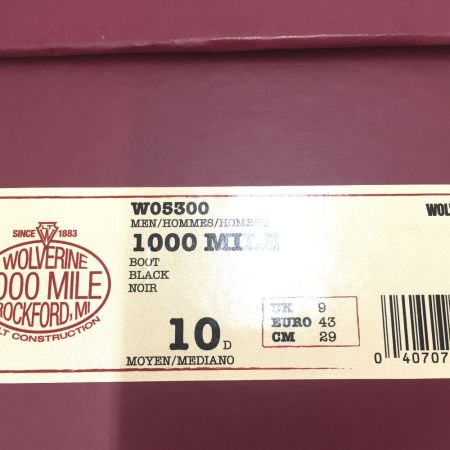  WOLVERINE ウルヴァリン ワークブーツ 1000マイルブーツ 29cm ソール難あり ブラック W05300