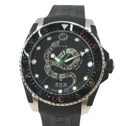 △△ GUCCI グッチ 腕時計 ダイヴ スネーク 136.3 YA136323 ブラック Aランク