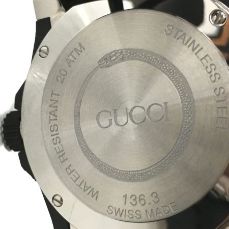  GUCCI グッチ 腕時計 ダイヴ スネーク 136.3 YA136323 ブラック