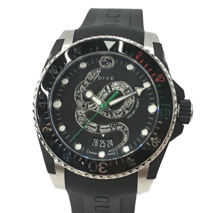 GUCCI グッチ 腕時計 ダイヴ スネーク 136.3 YA136323 ブラック - 中古