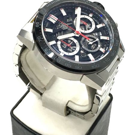  TAG HEUER タグホイヤー カレラ キャリバー スケルトン クロノグラフ  箱コマ付 CBG2010 ブラック