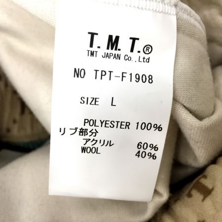  TMT ティーエムティー ベロア セットアップ 総ロゴ Lサイズ  ベージュ