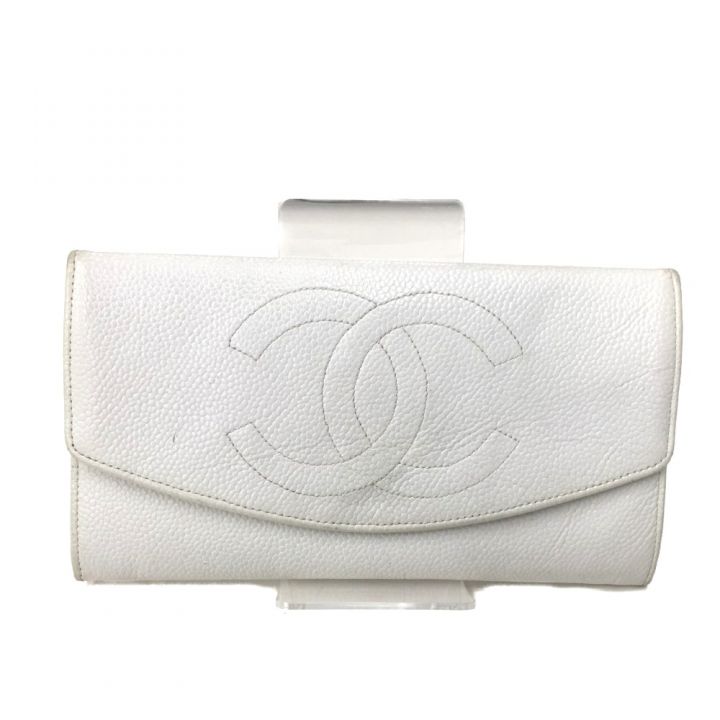 CHANEL シャネル キャビアスキン 長財布 ココマーク ギャランティ 