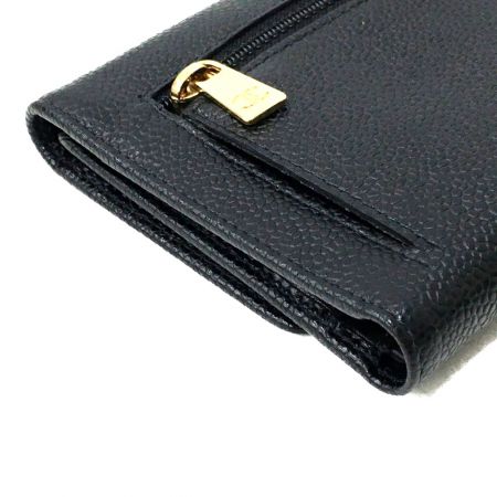  CHANEL シャネル キャビアスキン ココマーク 三つ折り財布 箱ギャランティーカード付 A13225Y01864 ブラック