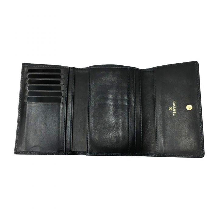 CHANEL シャネル キャビアスキン ココマーク 三つ折り財布 箱ギャラン