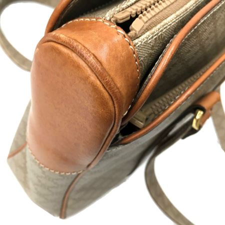  CELINE セリーヌ マカダム柄 コーティングキャンバス×レザー バッグ ブラウン