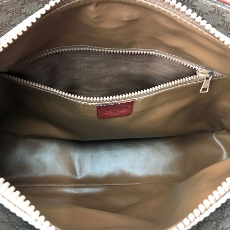  CELINE セリーヌ マカダム柄 コーティングキャンバス×レザー バッグ ブラウン