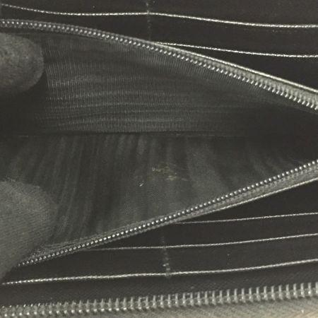  PRADA プラダ ナイロン ラウンドファスナー長財布 テスート×カーフレザー M506 ブラック