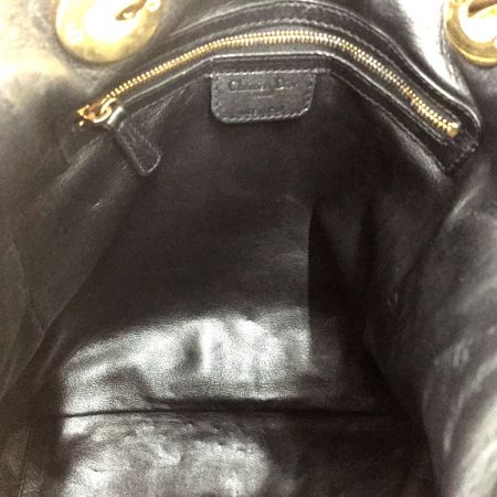  Christian Dior クリスチャンディオール ショルダートートバッグ  編み込み レザー 225-BM-0088 ブラック×ゴールド