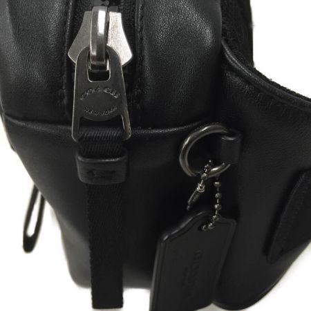  COACH コーチ シグネチャー PVC レザー ウエスト ベルト バッグ 89918 ブラック×ブラウン