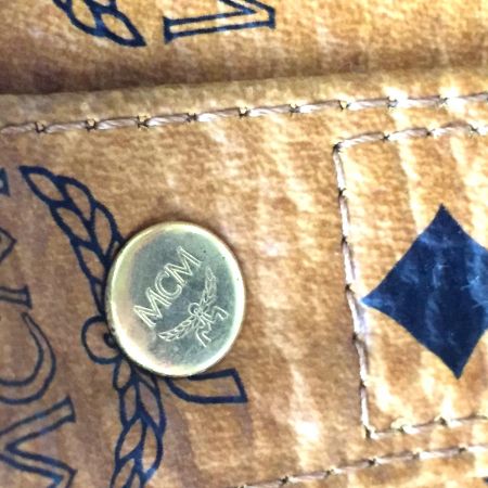  MCM エムシーエム ヴィセトス柄 ロゴ スクエア トート ワンショルダーバッグ ブラウン