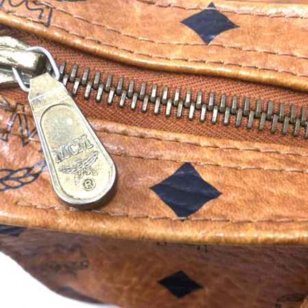  MCM エムシーエム ヴィセトス柄 ロゴ スクエア トート ワンショルダーバッグ ブラウン