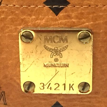  MCM エムシーエム ヴィセトス柄 ロゴ スクエア トート ワンショルダーバッグ ブラウン