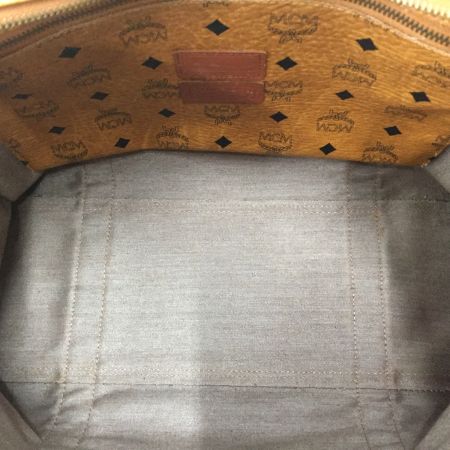  MCM エムシーエム ヴィセトス柄 ロゴ スクエア トート ワンショルダーバッグ ブラウン