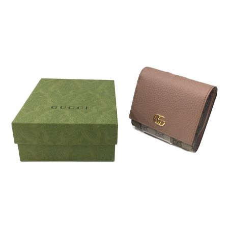 激安】 近年モデル希少美中古□GUCCI GGマーモント レザー 2つ折り財布