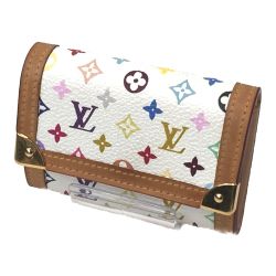 △△ LOUIS VUITTON ルイヴィトン モノグラム マルチカラー ポルトモネ プラ M92657 ホワイト Bランク