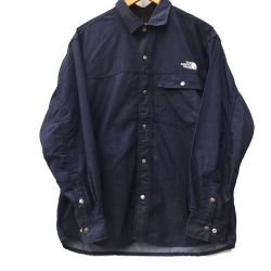 △△ THE NORTH FACE ザノースフェイス ロングスリーブナイロンデニムヌプシシャツ NR72130 ネイビー Aランク