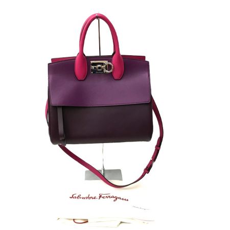  Salvatore Ferragamo サルヴァトーレフェラガモ ガンチーニ 2WAY Studio bag small 21H159ｶﾞﾝﾁｰﾆ パープル